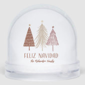 Feliz Navidad Family Name Holiday Snow Globe Sneeuwbol (Achterkant)