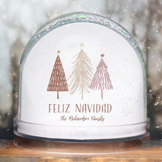Feliz Navidad Family Name Holiday Snow Globe Sneeuwbol