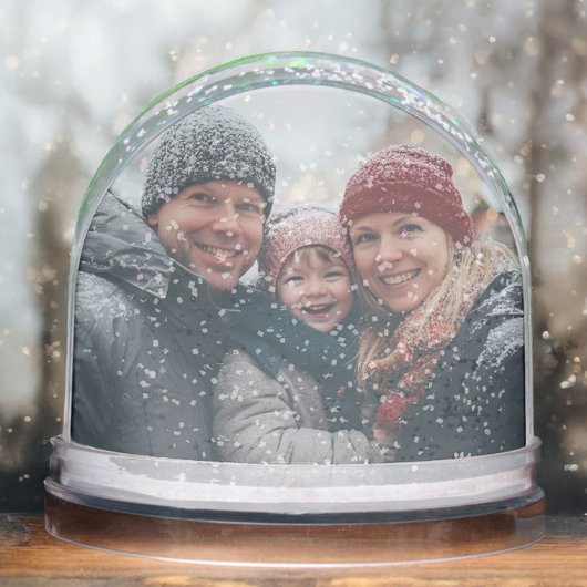 Feliz Navidad Family Photo Name Holiday Sneeuwbol