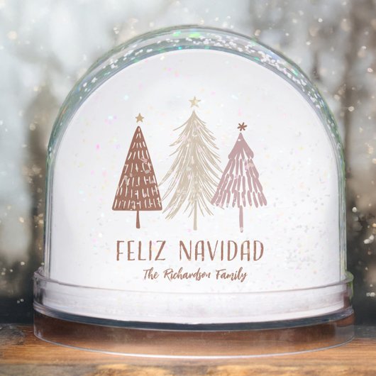 Feliz Navidad Family Photo Name Holiday Sneeuwbol