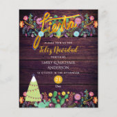 Feliz Navidad Feest Paars Gouden Budget Cactussen (Voorkant)