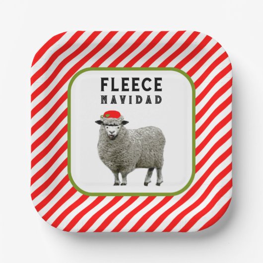 Feliz Navidad Feest Papieren Bordje (Voorkant)