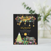 Feliz Navidad Feest Uitnodiging Folk Bloemen Ezel (Staand voorkant)