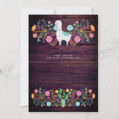 Feliz Navidad Feest Uitnodiging Folk Bloemen Lama (Achterkant)