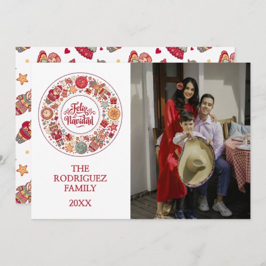 Feliz Navidad Feestdagenkaart (Voorkant / Achterkant)