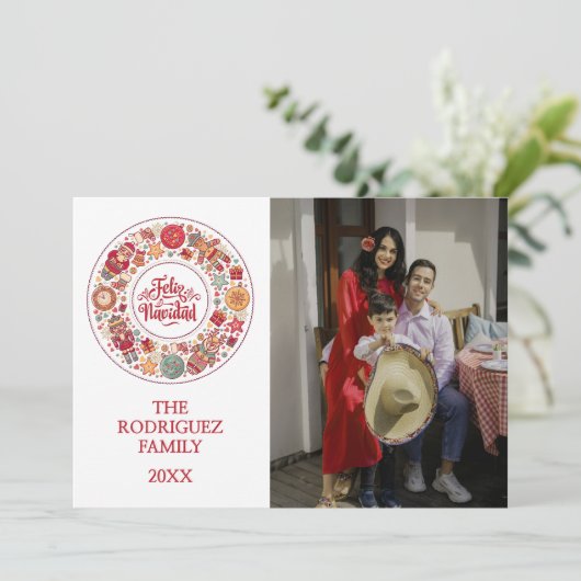 Feliz Navidad Feestdagenkaart (Staand voorkant)