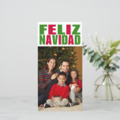 Feliz Navidad Feestdagenkaart (Staand voorkant)