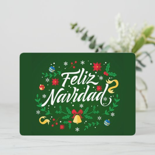 Feliz Navidad Feestdagenkaart (Staand voorkant)