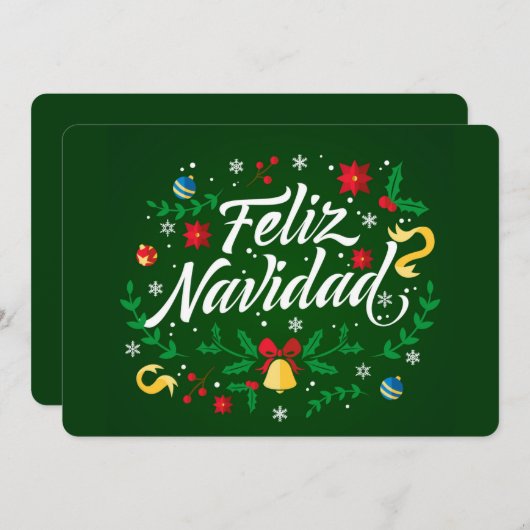 Feliz Navidad Feestdagenkaart (Voorkant / Achterkant)