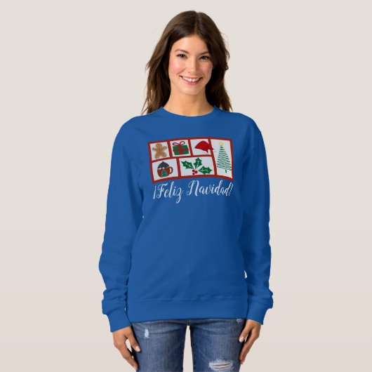 ¡Feliz Navidad! Feestelijk Kerstsweatshirt Trui (Voorkant volledig)