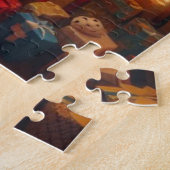 Feliz Navidad Feestelijke Gitaarspeler Kuststad Legpuzzel (Zijkant)