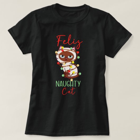 Feliz Navidad: Feliz Navidad kattekoorts T-shirt (Design voorkant)