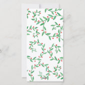 Feliz Navidad Festive Holly Drie foto's Feestdagenkaart (Achterkant)