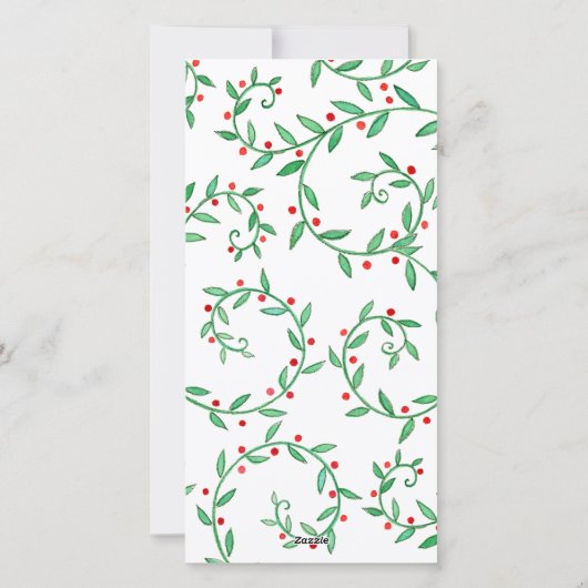 Feliz Navidad Festive Holly Drie foto's Feestdagenkaart (Achterkant)