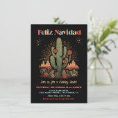 Feliz navidad Fiesta Cactus woestijnavond Kaart (Staand voorkant)