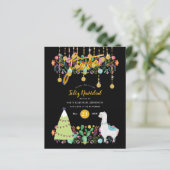 Feliz Navidad Fiesta Invitation Folk Flower BUDGET (Staand voorkant)