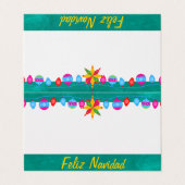 Feliz Navidad Fiesta op Roze en Groene Sarape Kaart (Buitenkant ongevouwen)