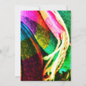 Feliz Navidad Fiesta op Roze en Groene Sarape Kaart (Achterkant)