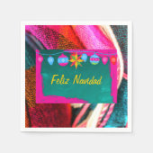 Feliz Navidad Fiesta op Roze en Groene Sarape Servet (Voorkant)