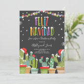 Feliz Navidad Fiesta - Uitnodiging voor kerstfeest (Staand voorkant)