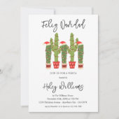 Feliz navidad Fiesta Waterverf Cactus Christmas Kaart (Voorkant)