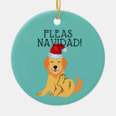 Feliz Navidad "Fleas Navidad" Funny Cute Ornament (Voorkant)