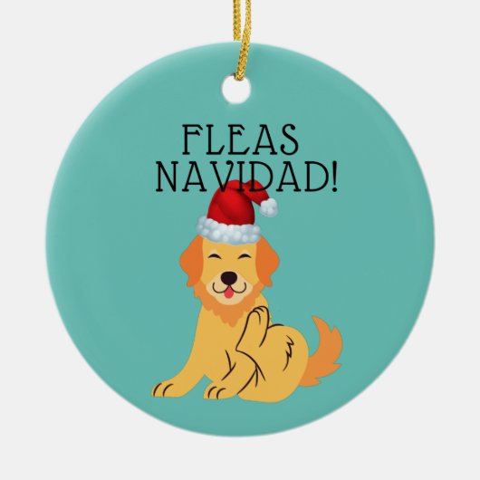 Feliz Navidad "Fleas Navidad" Funny Cute Ornament (Voorkant)