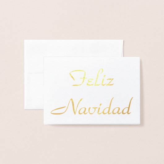 Feliz Navidad Folie Kaarten (Voorkant met envelop)