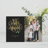 Feliz Navidad Foto Kerstkaart (Staand voorkant)