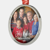 Feliz Navidad-foto penseelscript Metalen Ornament (Links)