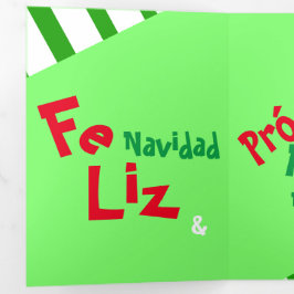 Feliz Navidad Foto Spaanse Xmas Feestdagen Drieluik Wenskaart