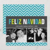 Feliz Navidad-foto van Vet en kleurrijk Feestdagenkaart (Voorkant / Achterkant)