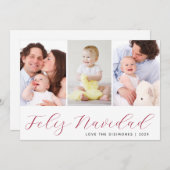 Feliz Navidad Fotocollage Vakantie Feestdagenkaart (Voorkant / Achterkant)