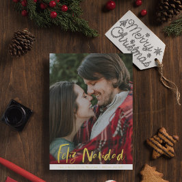 Feliz Navidad-fotokerstfeestkaart Feestdagenkaart