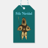Feliz Navidad - Fractal Inuit Hunter Cadeaulabel (Voorkant)