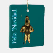 Feliz Navidad - Fractal Inuit Hunter Keramisch Ornament (Rechts)