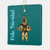 Feliz Navidad - Fractal Inuit Hunter Keramisch Ornament (Links)