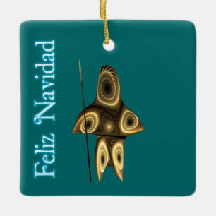 Feliz Navidad - Fractal Inuit Hunter Keramisch Ornament