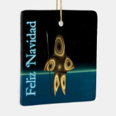 Feliz Navidad - Fractal Inuit Hunter Keramisch Ornament (Rechts)
