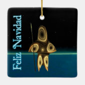 Feliz Navidad - Fractal Inuit Hunter Keramisch Ornament (Achterkant)