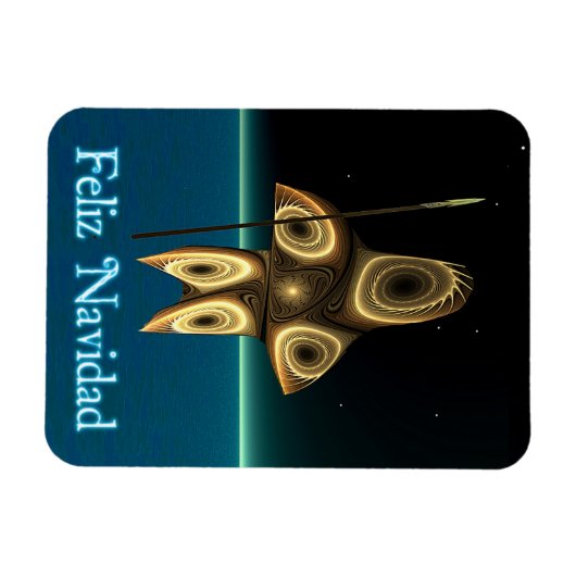 Feliz Navidad - Fractal Inuit Hunter Magneet (Horizontaal)