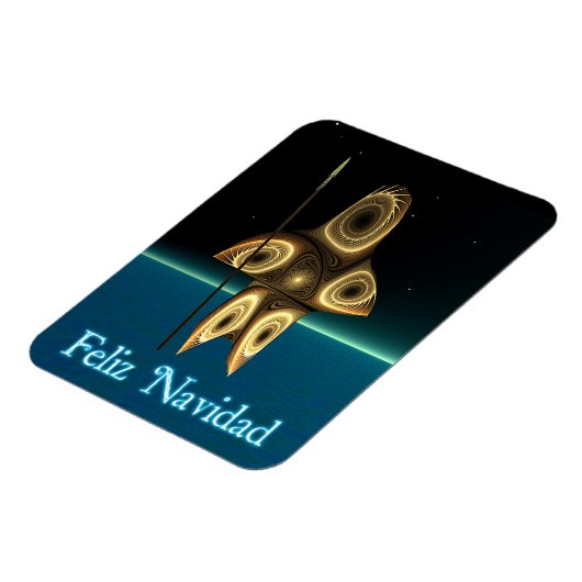 Feliz Navidad - Fractal Inuit Hunter Magneet (Linkerzijde)