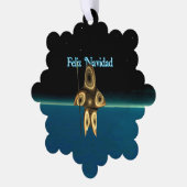 Feliz Navidad - Fractal Inuit Hunter Ornament Kaart (Links)