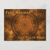 Feliz Navidad - Fractal Wood Carving Briefkaart (Voorkant)
