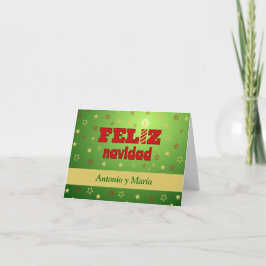 Feliz navidad gepersonaliseerde sterren - Spaans Feestdagen Kaart