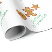 ¡Feliz Navidad! Gingerbread pals-Groen/Wit Cadeaupapier (Rol Hoek)