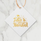 Feliz Navidad Gold Bedankjes Labels (Voorkant)