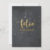 Feliz Navidad Gold & Black Chalk Kerstfeest Kaart (Achterkant)