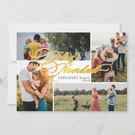 Feliz Navidad Gold Christmas Four Fotocollage Feestdagenkaart