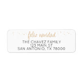 Feliz Navidad Gold retouradres Etiket (Voorkant)